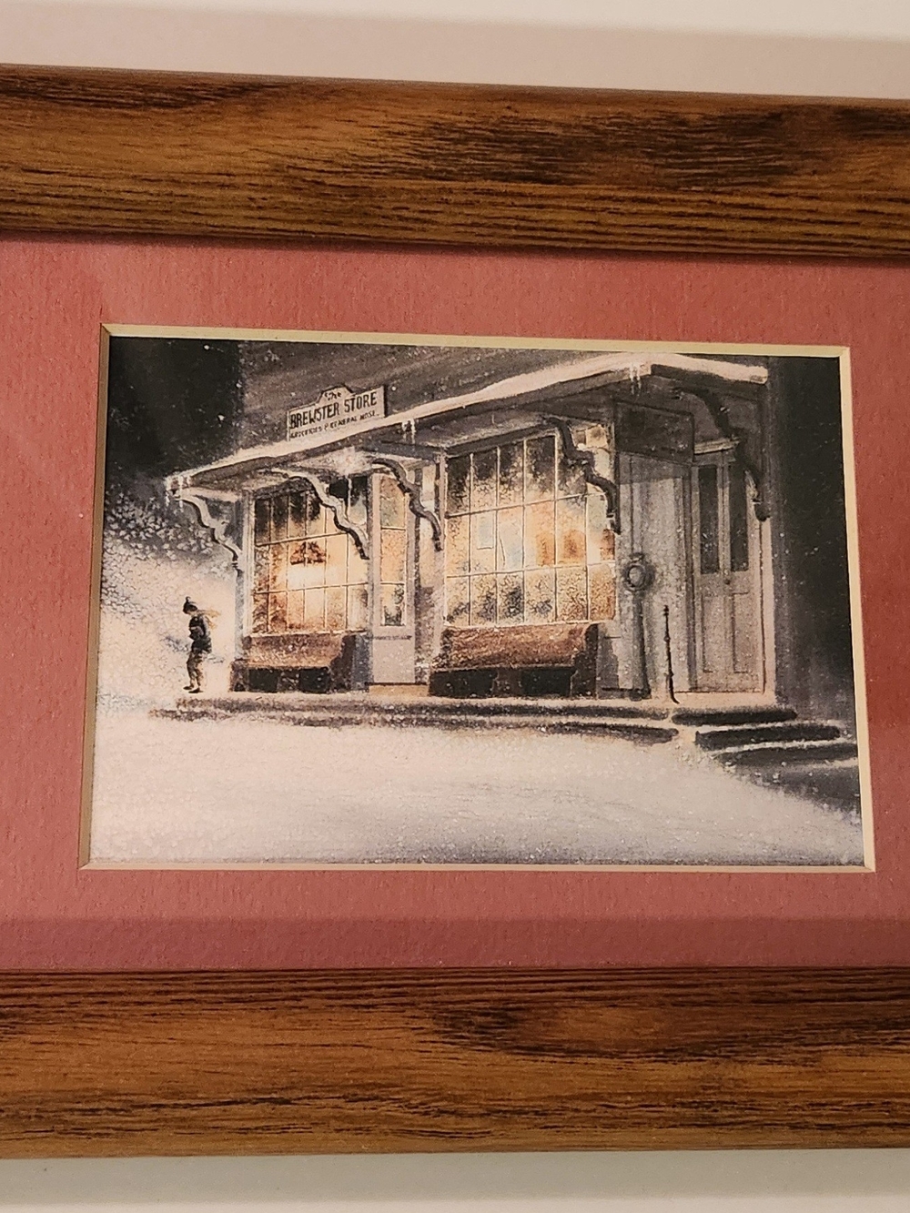 Karol B. Wyckoff Framed Art Print Brewster Store Cape Cod Winter Snow Scene